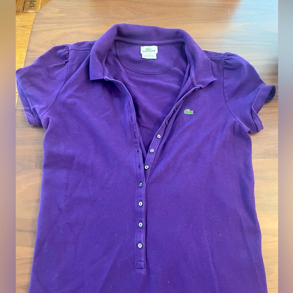 Women’s Lacoste button up polo